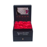 Boîte cadeau vidéo de luxe en papier avec écran LCD 7 pouces, motif floral, taille personnalisable pour les festivals
