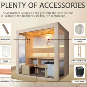 Sauna Moderna <span class=keywords><strong>Industrial</strong></span> para 10 Pessoas em Cedro Hemlock com Detalhes em Metal, Grande Capacidade, Fogão Ecológico Alimentado por Plugue - Product Image 3