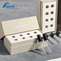 Coffret cadeau de parfum haut de gamme personnalisé, mini flacon de parfum rechargeable, boîtes d'emballage avec flacon en verre rond à visser vide