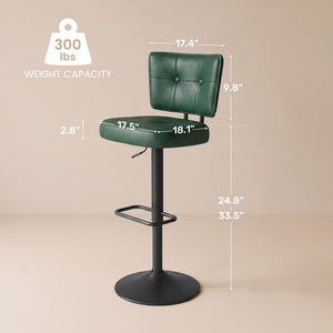 Counter Height <b>Bar</b> <b>Stool</b> Ergonomic Tufted <b>Back</b> <b>Bar</b> Chair Swivel Height Adjustable <b>Bar</b> <b>Stools</b> for Cafe Pub Kitchen - Product Image 6