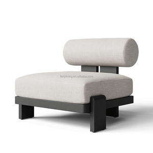 Ensemble <span class=keywords><strong>de</strong></span> meubles <span class=keywords><strong>de</strong></span> patio d'extérieur FERLY Modernism, <span class=keywords><strong>chaise</strong></span> longue sans accoudoirs en aluminium à assise profonde pour parc, avec tailles et couleurs personnalisables - Product Image 3