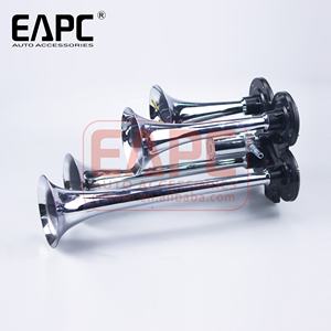 OE 312 trompeta 4 trompeta tren ruidoso camión bocina de aire coche camión barco tren autobús modificado 12V cuerno Metal cromado - Product Image 2