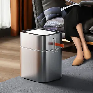 JOYBOS Stainless Steel Automatic Smart Waste Bins Rectangular Mini Trash Can <strong>Sensor</strong> <strong>Garbage</strong> Bin Touchless Luxury <strong>Dustbin</strong> - Product Image 1