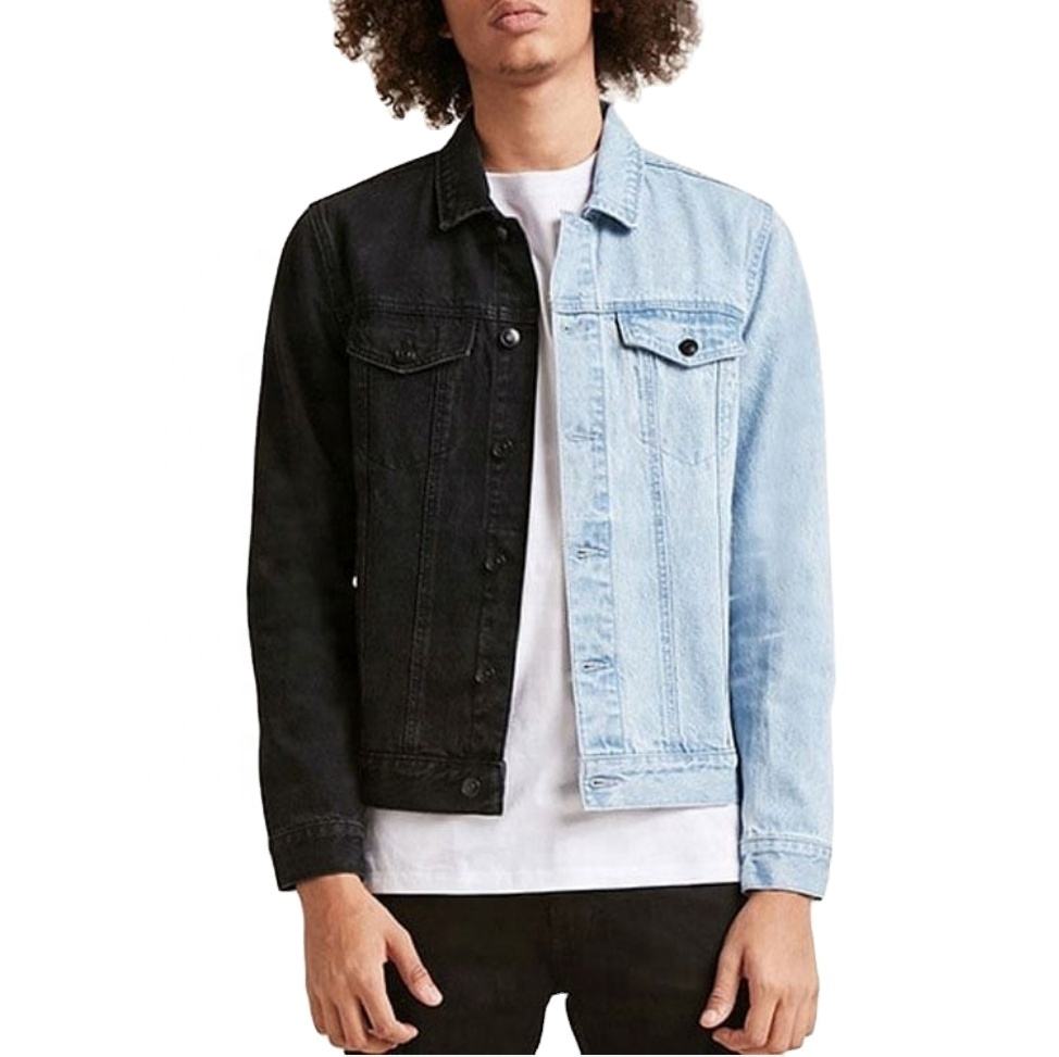 Running Jacket Half Black Half Blue Denim Jacket Half Red Blue