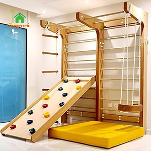 Lớn Sân Chơi Trong Nhà Thiết Lập Với Bằng Gỗ Khỉ Thanh Đu Thang Cho Trẻ Mới Biết Đi Trẻ Em Montessori Rừng Phòng Tập Thể Dục Leo Núi Leo Núi Đồ Chơi - Product Image 4