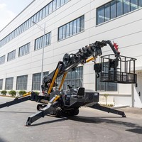 Grue araignée télécommandée tout-terrain robuste de haute qualité, capacité de charge 5t, pour travaux de toiture, 15m/10m
