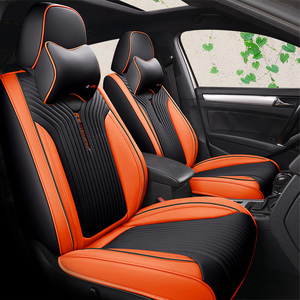 Fundas de Asiento de Coche de Cuero Deportivo de Moda, Juego Completo de Accesorios Interiores Universales para Fundas de Asiento de Coche Vw Jetta - Product Image 6