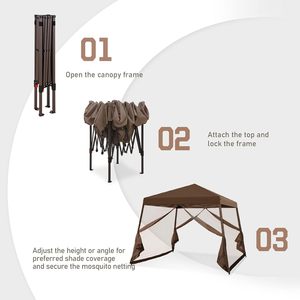 Tienda de campaña con toldo emergente de fácil instalación con patas inclinadas de <span class=keywords><strong>10x10</strong></span> personalizada con mosquitera, salida de fábrica de 64 pies cuadrados de sombra - Product Image 5