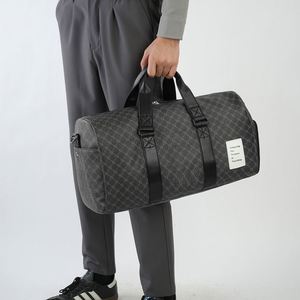 Custom Logo Brand Men's Duffle Bags Waterproof PU Leather Luggage <b>Storage</b> Bag for Outdoor Business Travel - Product Image 1