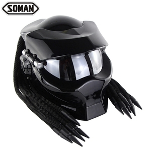 <span class=keywords><strong>Cascos</strong></span> Integrales Personalizados para Motocicleta Predator <span class=keywords><strong>con</strong></span> Función Abatible, Lente Plateada de Liberación Rápida, Soman 958, Nuevo Material ABS - Product Image 4