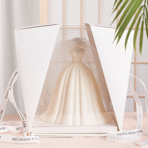 Stampo in <span class=keywords><strong>Silicone</strong></span> per <span class=keywords><strong>Candele</strong></span> a Forma di Abito da Sposa 3D, Grado Alimentare, per Decorazione Torte, Ecologico, Popolare, Alta Qualità - Product Image 2