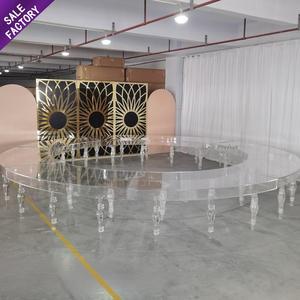 Hot Sale Crystal Transparent Clear Table Furniture Curved Design Event Wedding Acrylic Dining Table - Product Image 6