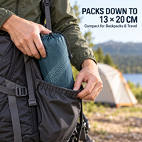 Matelas de couchage gonflable avec sac de pompage et cellules d'air sur toute la surface pour le backpacking, marque privée