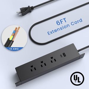 Dưới bàn điện dải bàn Outlet trạm với 3 AC cửa hàng 2 cổng <span class=keywords><strong>USB</strong></span> cho văn phòng nhà hội nghị ul được liệt kê - Product Image 2