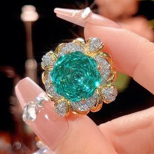 Elegance Fashion Eco-friendly Copper 16-14MM Green Zircon Gold Plated Floral Pendant <b>Earrings</b> Set Italian Jewelry Sets - Product Image 5