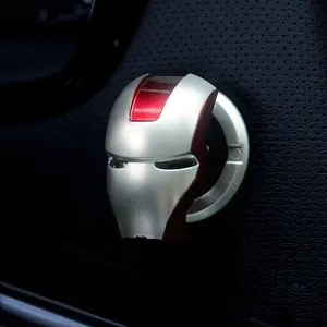 Carro One Key Start Botão Decoração Homem De Ferro Modificado Tampa Protetora Interruptor De Ignição Adesivos Decorativos Personalizados