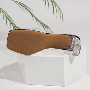 A-16 Diseño Veraniego, Zapatos de Tacón Alto Transparentes con Cristales y Diamantes de Imitación para Mujer, Nuevos, Exquisitos - Product Image 5