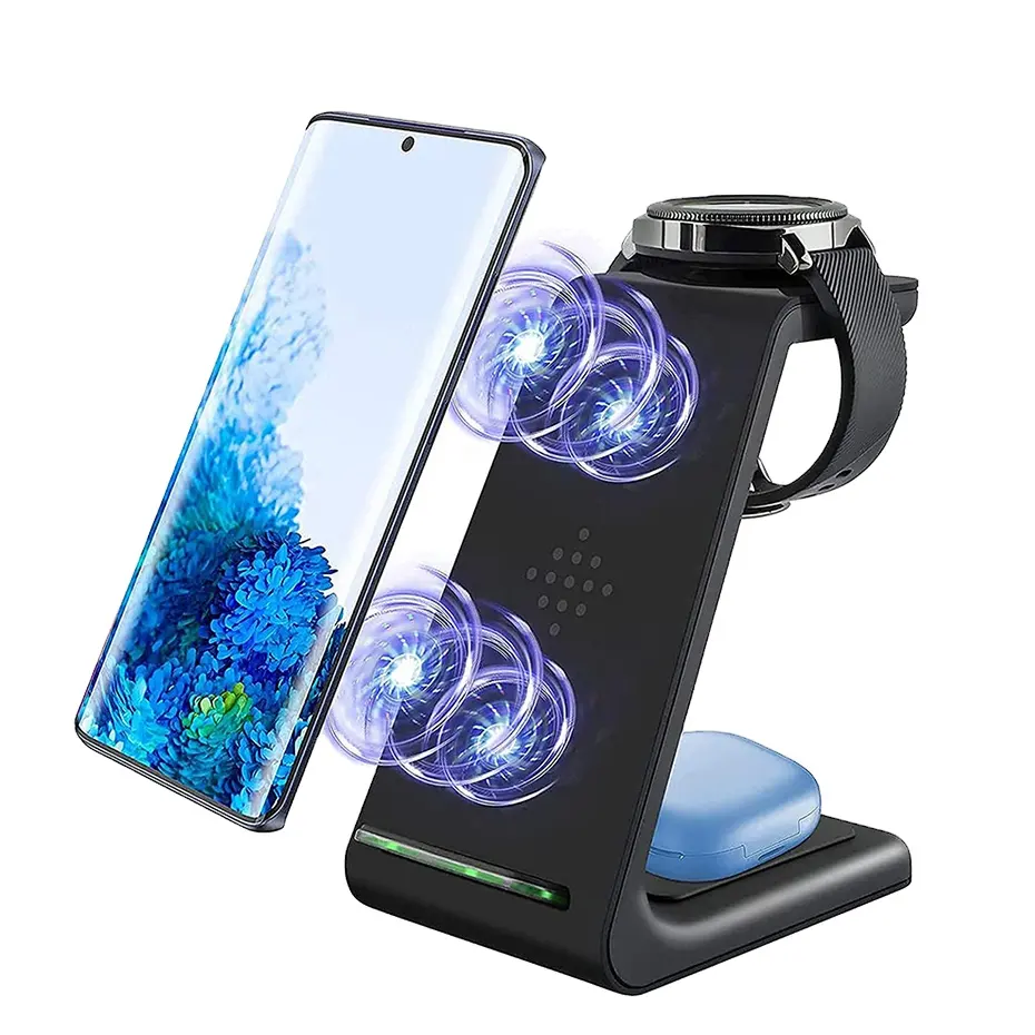 3 in 1 Wireless Charger Dock Station for Samsung S23/Galaxy Watch/Earbuds Pro Qi Induction Wireless Charging Desktop Hot Sale