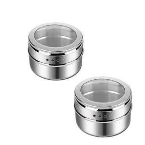 Tarro de especias magnético de aluminio Organizador multiusos con tapa superior transparente anodizada con tamiz o vertedor Organizar contenedores de especias - Product Image 4