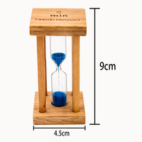 Jam tangan persegi 1/2/3/5 warna-warni jam pasir jam tangan kayu pasir Set pengatur waktu untuk kantor dapur rumah