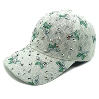 Casquettes de baseball en dentelle avec logo personnalisé en strass, scintillantes et ornées de cristaux, pour femmes, mode et sport – Fabricant en gros