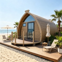 Casa Contenedor Arqueada, Unidad Móvil Prefabricada Modular para Uso en Alojamiento Turístico de Corta Duración en Campamentos Rurales
