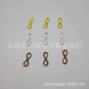 Cierre de aleación con forma de ocho para joyería, para hacer pulseras, en plata antigua, oro, bronce, forma geométrica, origen Yiwu - Product Image 1