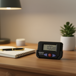 Orologio da scrivania digitale Nako Na-613d con display LCD, funzionamento a batteria, con funzione sveglia e retroilluminazione, design moderno per l'arredamento di casa e ufficio - Product Image 2