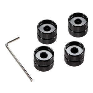 Perilla de potenciómetro redonda negra vintage para amplificador de guitarra, mecanizada por CNC a medida, con tornillo de fijación - Product Image 5