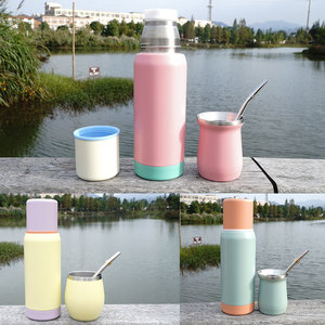 Yerba Mate y Thermos Set + 8oz Acero Inoxidable Moderno Mate Calabaza Termo Botella Mate Calabaza con Tapa - Product Image 4