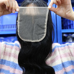 Cabello Humano Rizado Ondulado 4x4 con Encaje al por Mayor, Hermoso Cabello Remy - Product Image 5