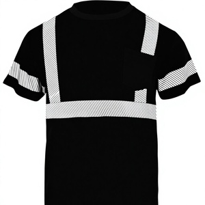 Hi Vis Reflective Safety Shirts Unisex High Visibility Construction <b>Work</b> T-Shirt Breathable <b>Waterproof</b> Short-Sleeve Polyester - Product Image 3