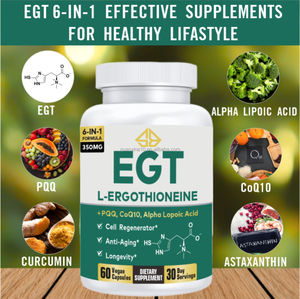 Coenzima Q10 PQQ OEM EGT, Ácido Alfa Lipoico, Extracto Herbal, Apoyo Inmunológico, Energía Celular para Adultos, Súper Antioxidante - Product Image 3