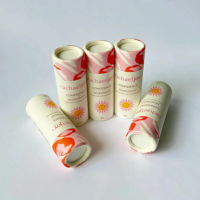 Mode déodorant bâton cylindre carton emballage vide soins de la peau Lotion papier Tube conteneur baume à lèvres Push Up boîte de papier ronde