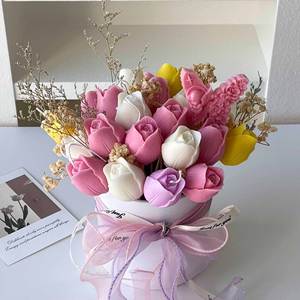 跨界情人节DIY郁金香大豆蜡手工环保香薰蜡烛长燃大气节日礼物 - Product Image 1