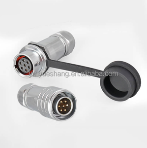 Connecteur Électrique Mâle-Femelle DIN 7P IP68 en Acier Inoxydable pour Applications Automobiles et Aérospatiales, à Visser sur Panneau, avec Broches 3+PE - Product Image 3
