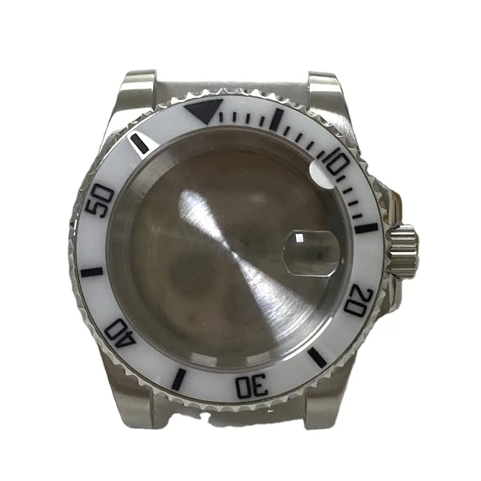 Watch case stainless steel 40mm ceramic bezel sapphire glass suitable for various movement components 8215, 8205, 8200, 2813