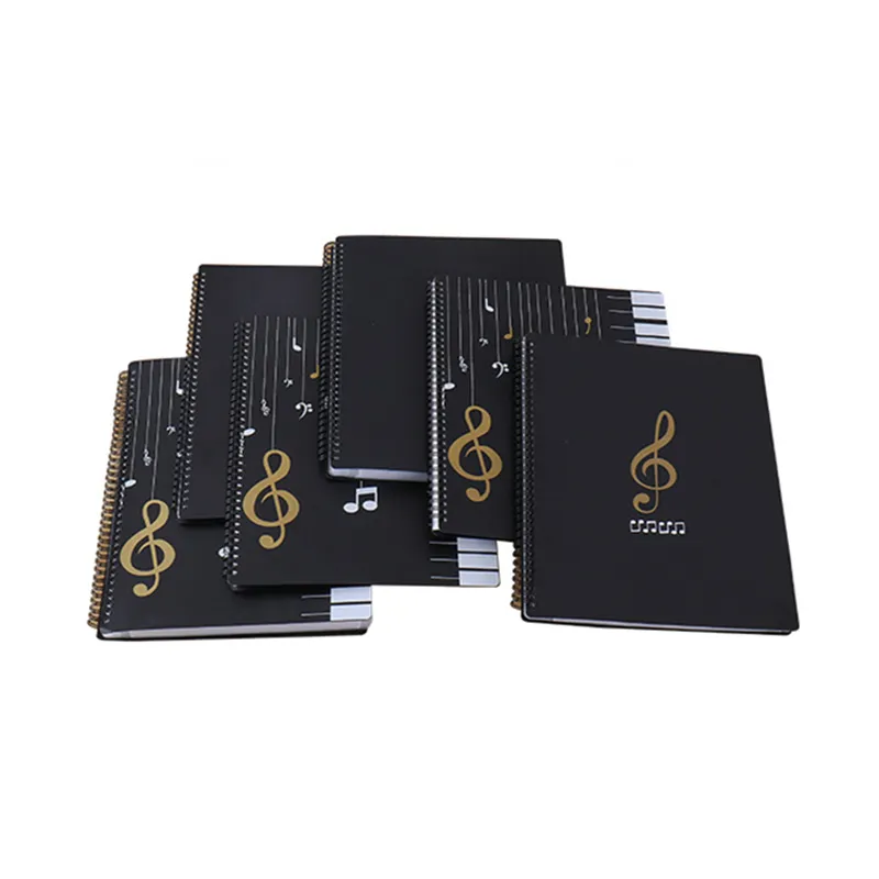 Notebook con punteggio per pianoforte inserto multistrato durevole portatile formato A4 copertina nera per la musica