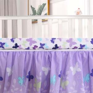 Purple Nursery Crib Sets Newborn Butterfly Crib Bedding Set Include Quilted <b>Comforter</b>,Crib Skirt and Fitted Sheet - Product Image 6