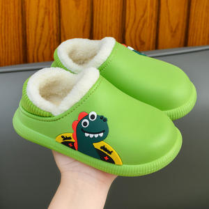 Dinosaure Design Intérieur Hiver Imperméable pour Pantoufles pour Bébé Garçons Filles Antidérapant Doublé Polaire Coton Tissu Confortable Maison U - Product Image 3