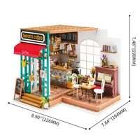 Robotime Rolife Contact Obtenez une réduction Bois Artisanat DG109 Simon's Coffee Gift Kit 3D Wooden Puzzles DIY Miniature House