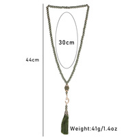 Chapelet musulman 99 perles 6mm de verre imitation perle collier à pampilles Moyen-Orient Islam Ramadan Eid Al-Fitr Al-Adha ornements