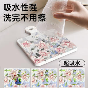 Alfombrilla de tierra de diatomeas con diseño floral rectangular, aislante del calor, para protección en la cocina, superficie antideslizante. - Product Image 5