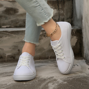 Chaussures en toile légères et respirantes à lacets, design simple et tendance pour toutes les saisons - Product Image 5