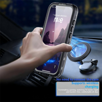 Étui de téléphone étanche IP68 pour utilisation sous-marine avec 17 boutons de commande pour caméra, protection robuste contre les chutes et la poussière, anneau magnétique et cordon