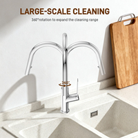 Keran Dapur Tarik Keluar TOPWAY Single Handle Stainless Steel 304 dengan Sprayer 2 Fungsi