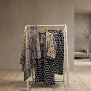 <b>Plus</b> <b>Size</b> 3 Piece Tassel Patterned <b>Knitted</b> Casual Loose Fit Fusion Floral/Abstract Digital Print Full Length Suit SL00252 for - Product Image 3