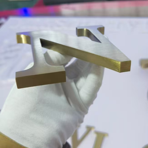 ตัวอักษรโลหะ 3 มิติ สีทอง ขัดเงา สแตนเลส สำหรับป้ายธุรกิจ แบรนด์ ป้ายโฆษณาติดผนัง บริษัทรถยนต์ ป้ายบอกทิศทาง ตกแต่ง - Product Image 5