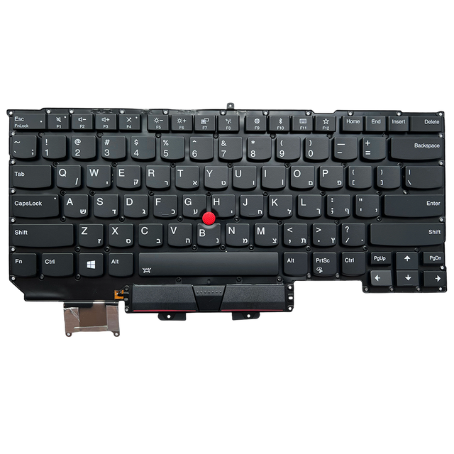 HB Hebrew US Backlit Laptop Keyboard for Lenovo ThinkPad X1 Carbon 5th Gen X1 2017 SN20M08031 01ER623 YOD84-BL-US Keyboard Black