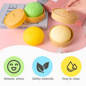 Jouet anti-stress amusant en forme de dumpling coloré, jouet sensoriel à presser pour soulager l'anxiété, jouet géant en forme de dumpling avec cuiseur <span class=keywords><strong>vapeur</strong></span> - Product Image 5